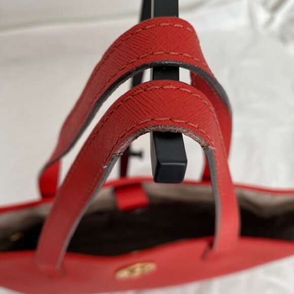 MICHAEL KORS Large Jet Set Orange Saffiano Leather Shoulder Laptop Tote Bag - Picture 7 of 16